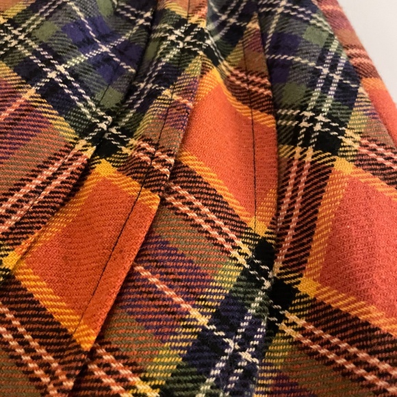 Anthropologie Plenty by Tracy Reese Easy Keeper Plaid Skirt Orange - Picture 4 of 6